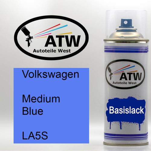 Volkswagen, Medium Blue, LA5S: 400ml Sprühdose, von ATW Autoteile West.